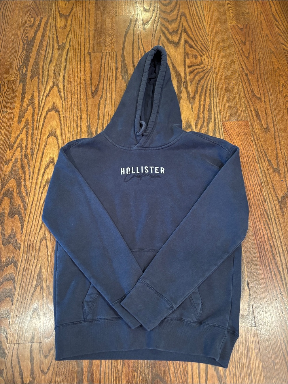 Hollister Navy Logo Hooded Sweatshirt